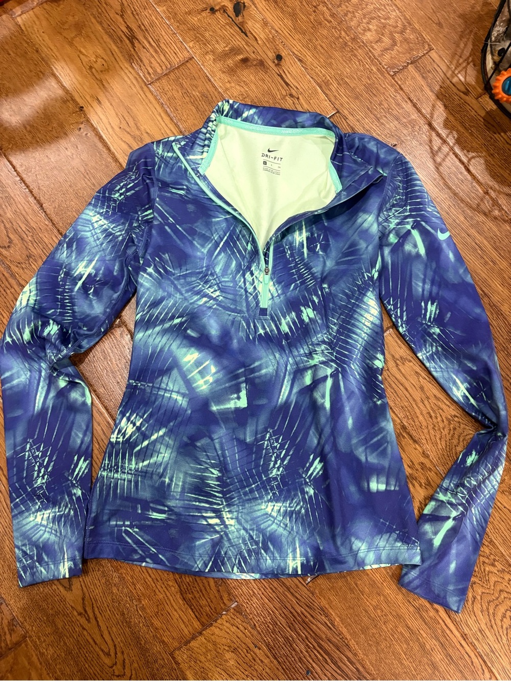 Nike Blue & Mint Quarter-Zip Dri-FIT Pullover